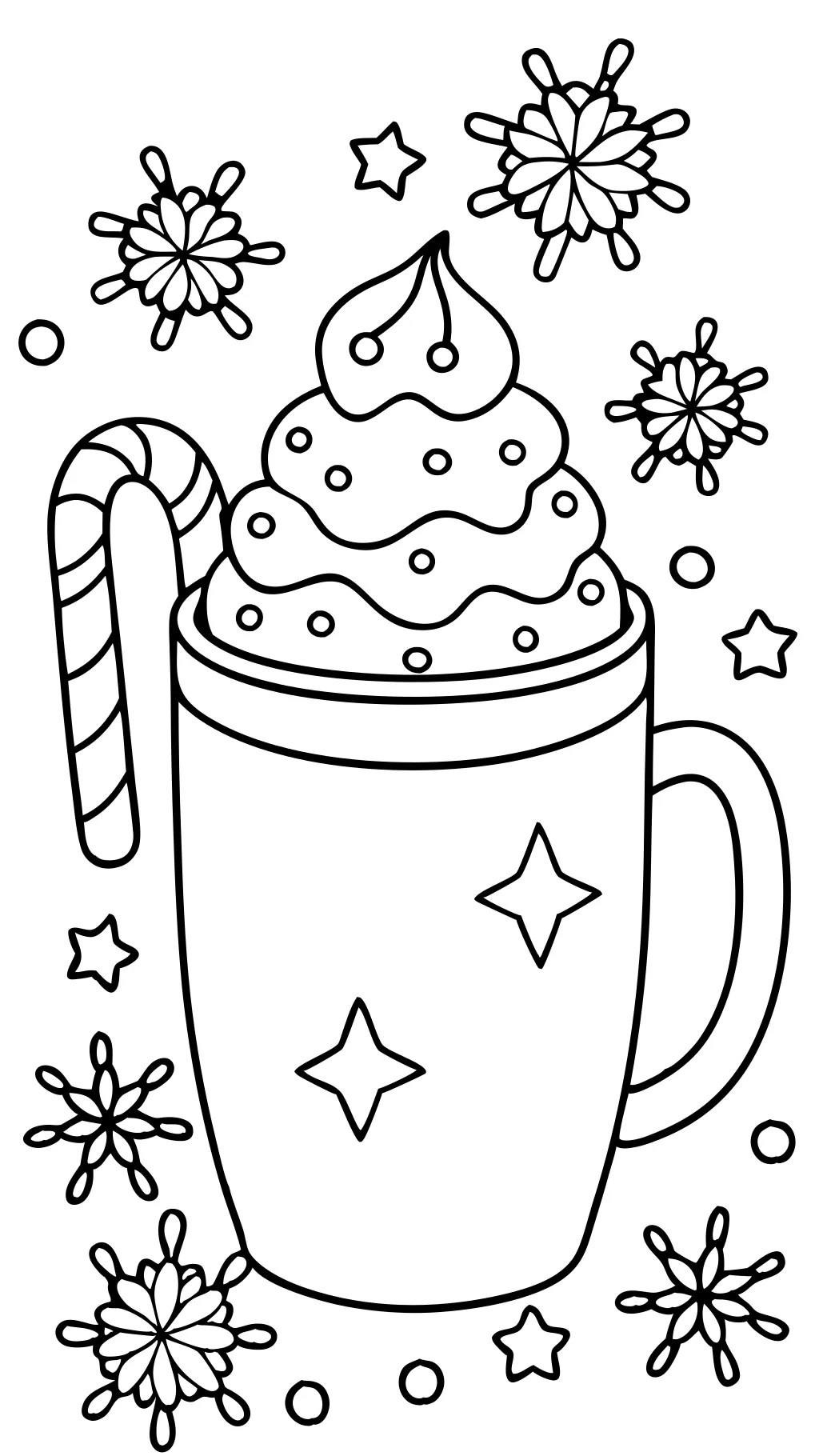 hot chocolate mug coloring page